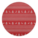 Geometric Xmas Knitted Pattern Print Round Blanket