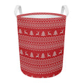 Geometric Xmas Knitted Pattern Print Round Laundry Basket
