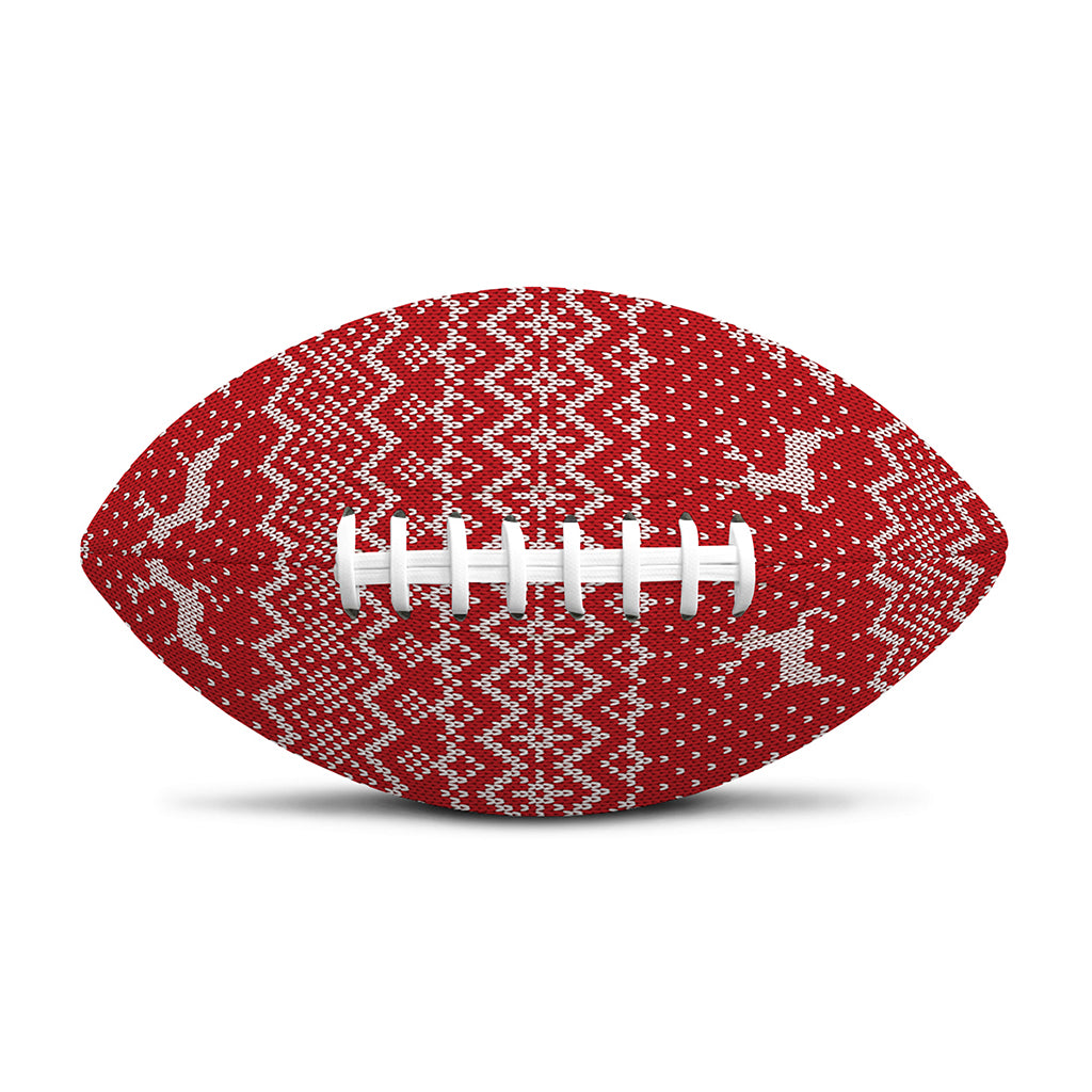 Geometric Xmas Knitted Pattern Print Rugby Ball