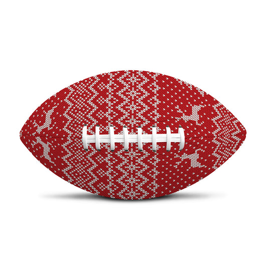 Geometric Xmas Knitted Pattern Print Rugby Ball