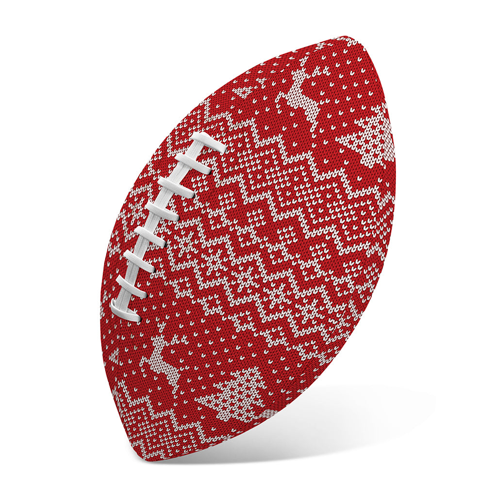 Geometric Xmas Knitted Pattern Print Rugby Ball