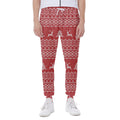 Geometric Xmas Knitted Pattern Print Joggers