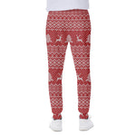 Geometric Xmas Knitted Pattern Print Scuba Joggers