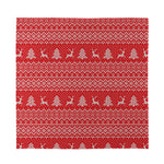 Geometric Xmas Knitted Pattern Print Silk Bandana