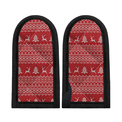 Geometric Xmas Knitted Pattern Print Skillet Handle Cover