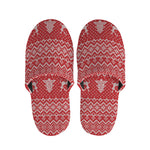 Geometric Xmas Knitted Pattern Print Slippers