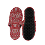 Geometric Xmas Knitted Pattern Print Slippers