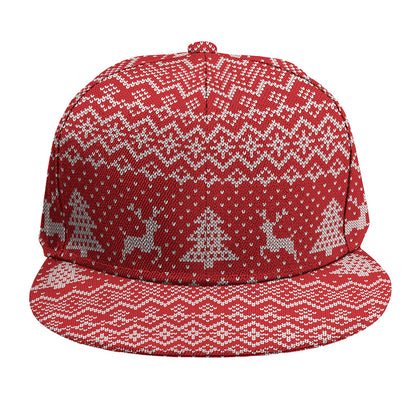 Geometric Xmas Knitted Pattern Print Snapback Cap