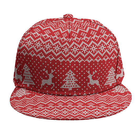 Geometric Xmas Knitted Pattern Print Snapback Cap