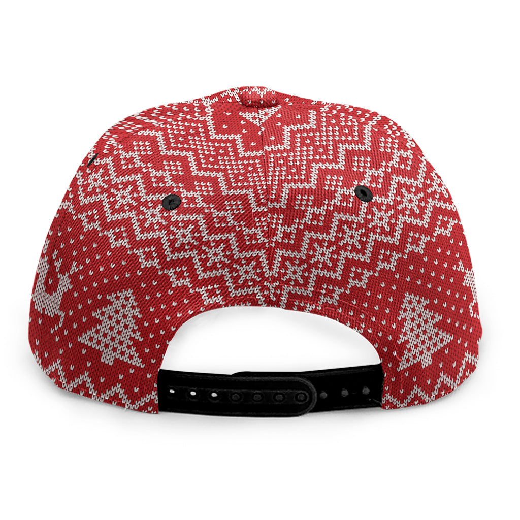 Geometric Xmas Knitted Pattern Print Snapback Cap