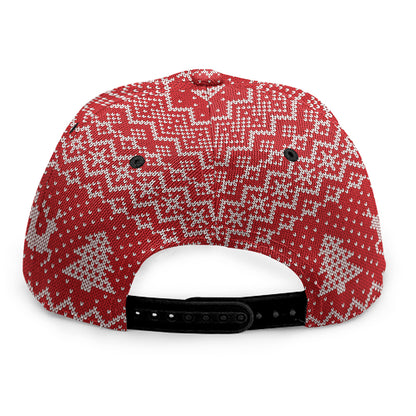 Geometric Xmas Knitted Pattern Print Snapback Cap
