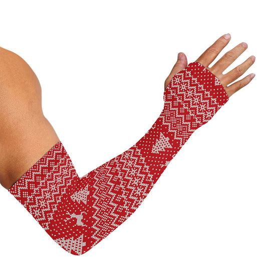Geometric Xmas Knitted Pattern Print Sun Protection Arm Sleeves