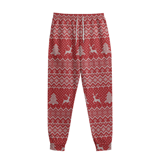 Geometric Xmas Knitted Pattern Print Sweatpants