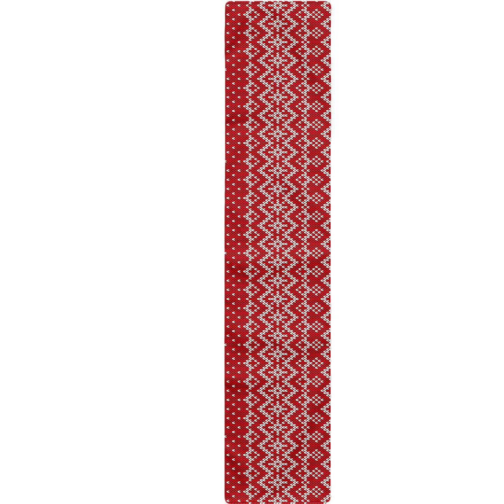 Geometric Xmas Knitted Pattern Print Table Runner