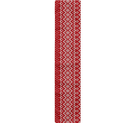 Geometric Xmas Knitted Pattern Print Table Runner