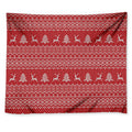 Geometric Xmas Knitted Pattern Print Tapestry