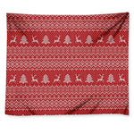 Geometric Xmas Knitted Pattern Print Tapestry