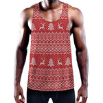 Geometric Xmas Knitted Pattern Print Training Tank Top
