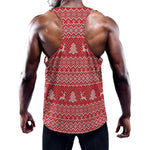 Geometric Xmas Knitted Pattern Print Training Tank Top