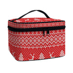 Geometric Xmas Knitted Pattern Print Travel Makeup Bag