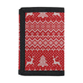 Geometric Xmas Knitted Pattern Print Trifold Wallet