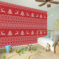 Geometric Xmas Knitted Pattern Print Wall Sticker
