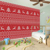 Geometric Xmas Knitted Pattern Print Wall Sticker