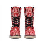 Geometric Xmas Knitted Pattern Print Winter Boots