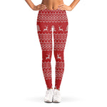 Geometric Xmas Knitted Pattern Print Women's Leggings