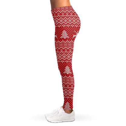 Geometric Xmas Knitted Pattern Print Women's Leggings
