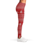 Geometric Xmas Knitted Pattern Print Women's Leggings