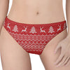 Geometric Xmas Knitted Pattern Print Women's Thong