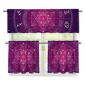 Geometric Zodiac Calendar Print 3 Piece Kitchen Curtains