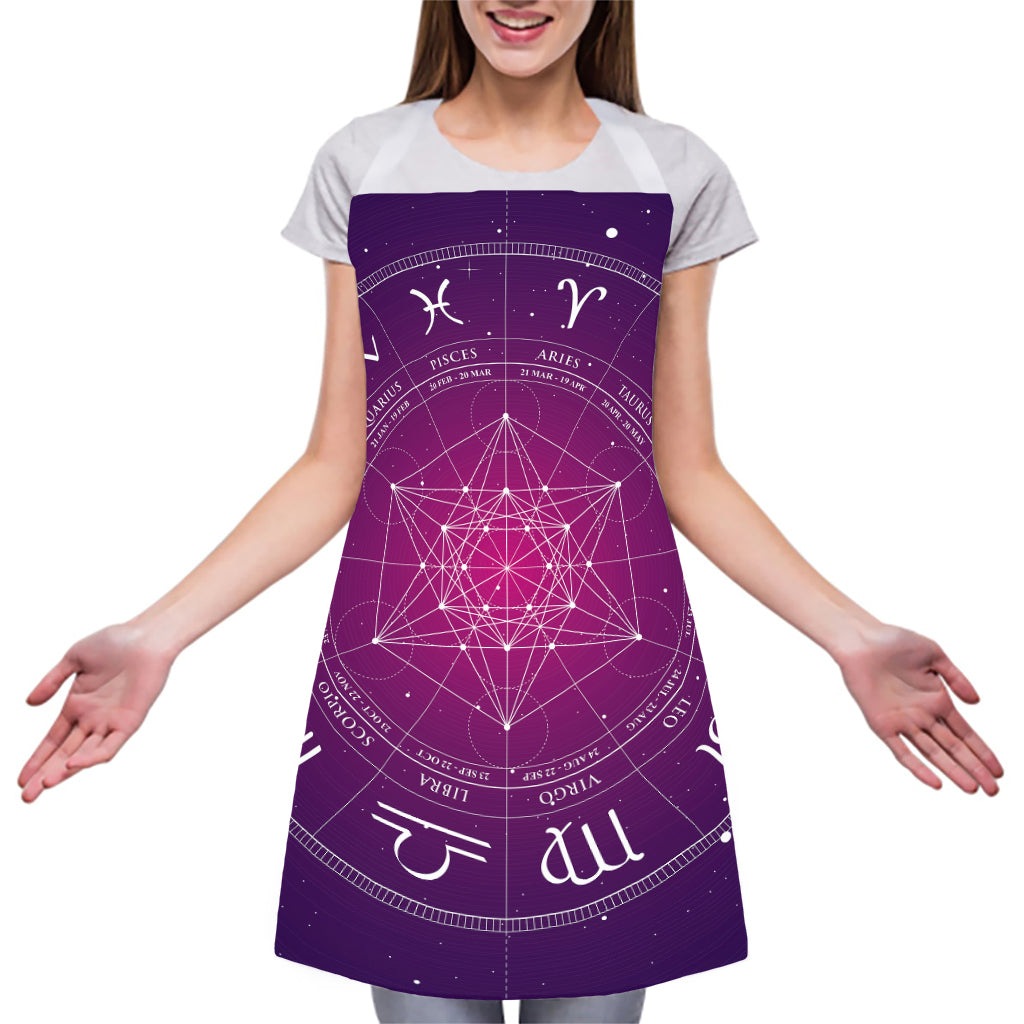 Geometric Zodiac Calendar Print Adjustable Apron