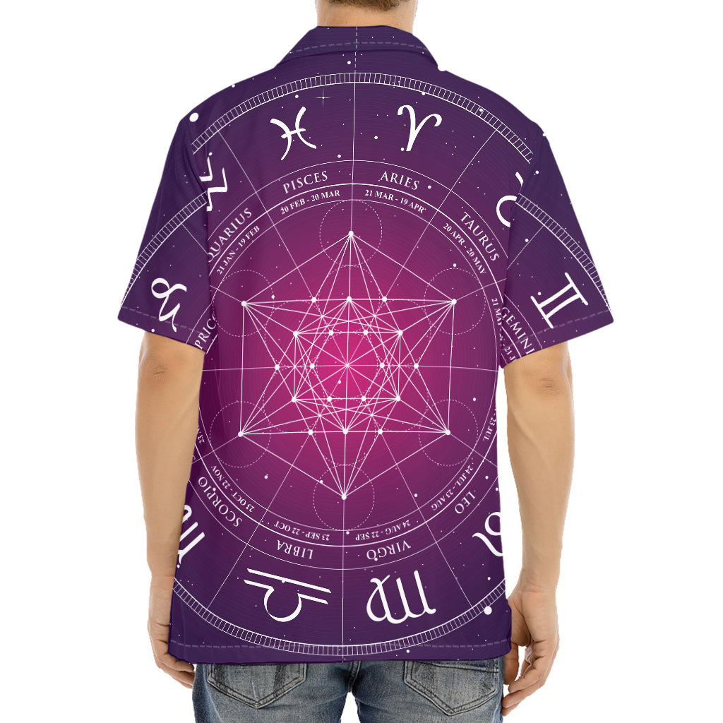 Geometric Zodiac Calendar Print Aloha Shirt