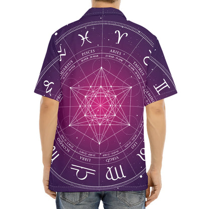 Geometric Zodiac Calendar Print Aloha Shirt