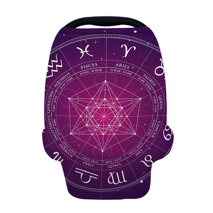 Geometric Zodiac Calendar Print Baby Seat Cover