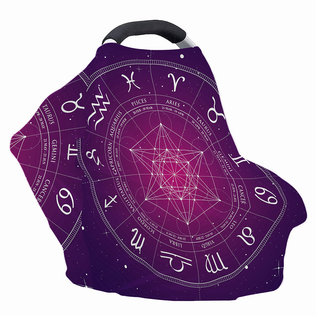 Geometric Zodiac Calendar Print Baby Seat Cover