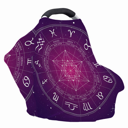 Geometric Zodiac Calendar Print Baby Seat Cover