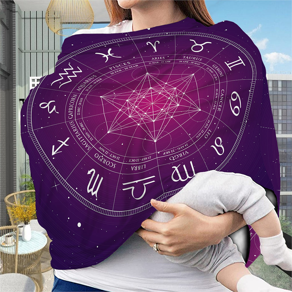 Geometric Zodiac Calendar Print Baby Seat Cover