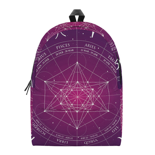 Geometric Zodiac Calendar Print Backpack
