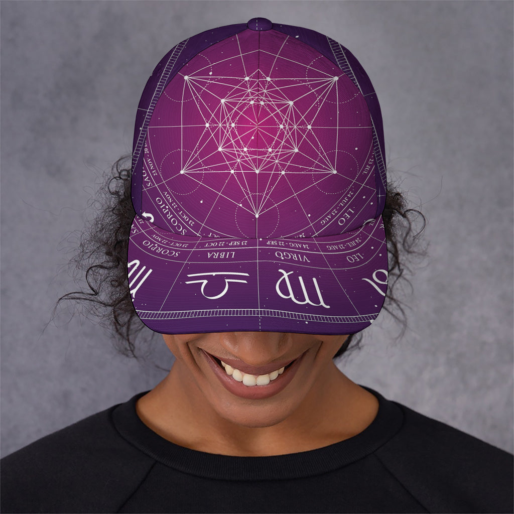 Geometric Zodiac Calendar Print Baseball Cap