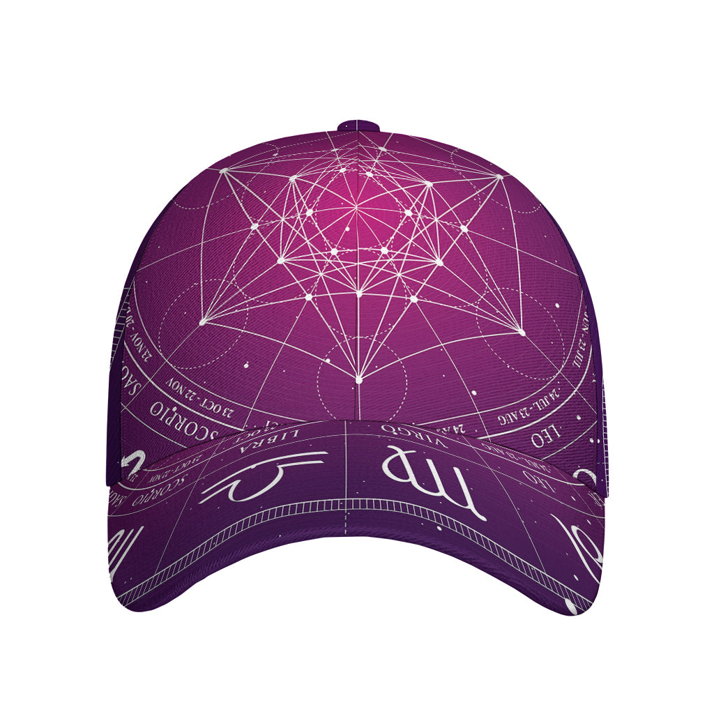 Geometric Zodiac Calendar Print Baseball Cap