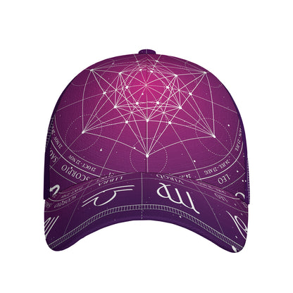 Geometric Zodiac Calendar Print Baseball Cap