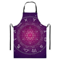 Geometric Zodiac Calendar Print Bib Apron With Pocket