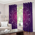 Geometric Zodiac Calendar Print Dimout Grommet Curtains