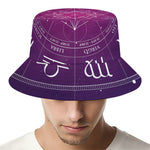 Geometric Zodiac Calendar Print Bucket Hat