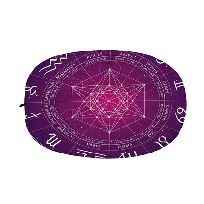 Geometric Zodiac Calendar Print Car Side Mirror Covers