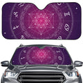 Geometric Zodiac Calendar Print Car Windshield Sun Shade