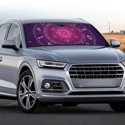 Geometric Zodiac Calendar Print Car Windshield Sun Shade